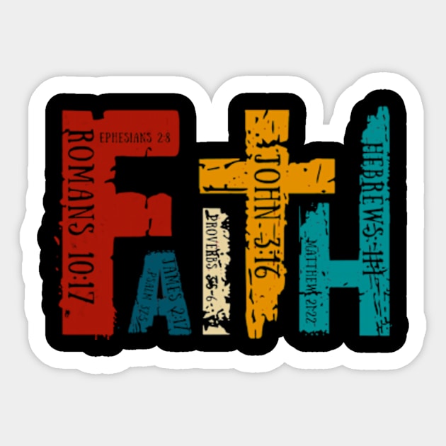 Vintage Christian, Bible Verse, Religious, Retro Faith, Christian Cross Sticker by CrosbyD